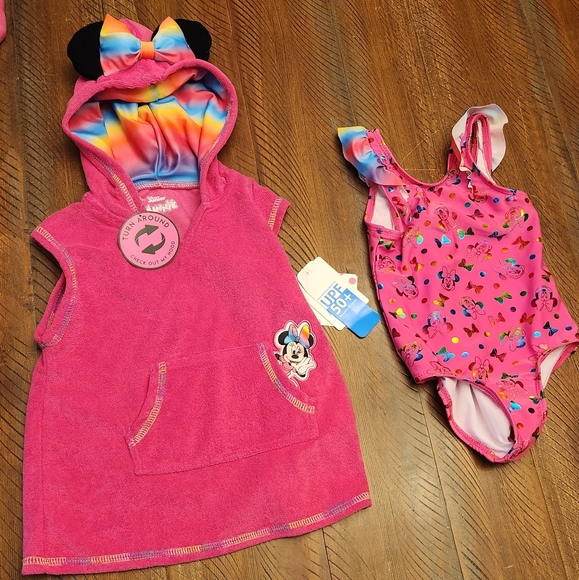 Disney Other - 💙HOST PICK Minnie Mouse bathing suit and cover up set 2T